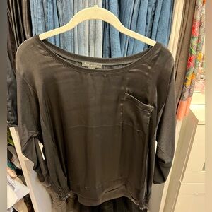 Forever 21 Black Satin Front Top
